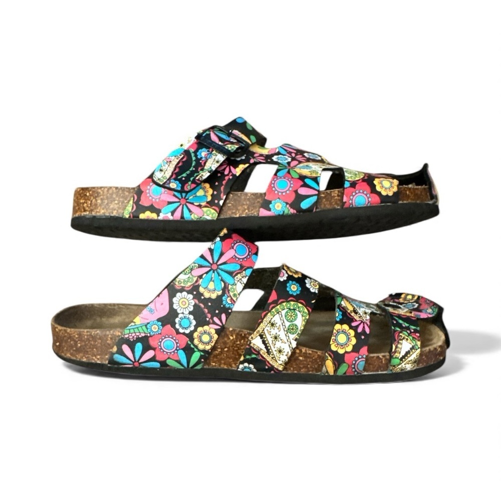 Maibulun Women’s Size 11 Colorful Artsy Flat Sandals Boho Festival Beach Vibes - Picture 4 of 7